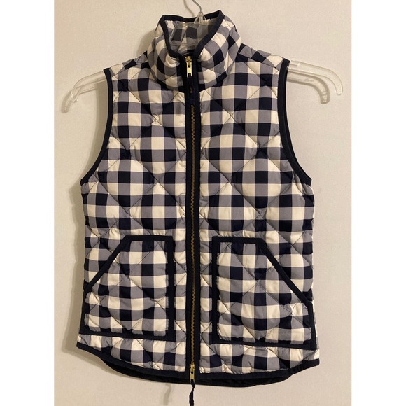 J.CREW Jackets & Blazers - J.Crew Women's Vest Jacket XXS Navy White Zip Front Down Feather Puffer #196